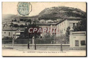 Old Postcard Grenoble Hospital and Strong Rabot and the Bastille