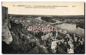 Old Postcard Chinon Panoramic Jack Du Chateau And The Vienna