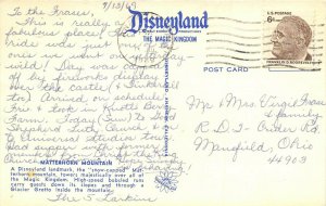 DISNEYLAND Anaheim California 1969 Postcard Matterhorn Mountain 