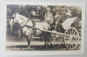 GALECHE QUEBEC CITY CANADA HORSE-DRAWN CARRIAGE VINTAGE REAL PHOTO POSTCARD RPPC
