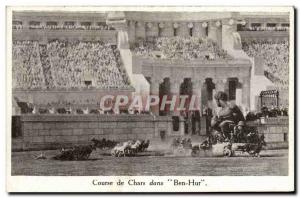 Postcard Modern Cinema chariot race in Ben Hur