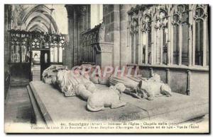 Old Postcard Souvigny Interior of & # 39Eglise Old Chapel Tomb of Louis II of...