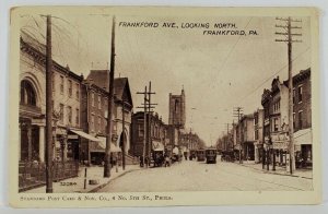 Frankford PA Frankford Ave Looking North Str Scene 1910 to Altoona Postcard S5