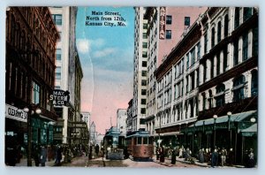 Kansas City Missouri Postcard Main Street North 12th Road c1915 Vintage Antique