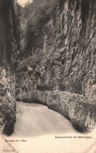 Vintage Postcard Gorges De L'Aar Aareschlucht Spot Schattenhalb Switzerland