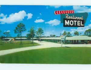 Unused 1950's OLD CARS & RESTWOOD MOTEL Sarasota Florida FL s3325