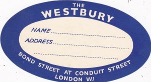 England London Westbury Hotel Vintage Luggage Label sk2327
