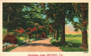 Vintage Postcard Greetings From Grundy Virginia Scenic Attractions Along Road