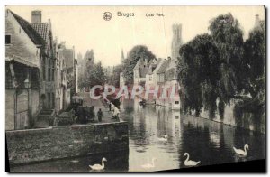 Postcard Old Bruges Qual Green