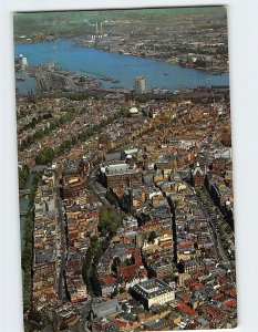 Postcard Aerial view of the center of Amsterdam, Netherlands