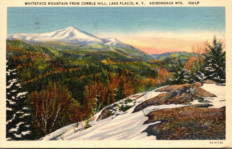 New York Adirondacks Lake Placid Whiteface Mountain From Cobble Hill 1940 Cur...