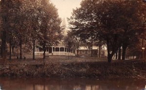 Albion Pennsylvania Hotel Sanatorium? View from Water Real Photo PC AA60302