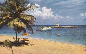 Vintage Postcard Beach Tower Isle Hotel Jamaica B. W. I. Chicago Southern Air