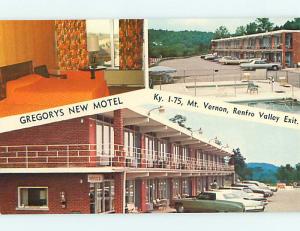 Unused Pre-1980 OLD CARS & GREGORY'S NEW MOTEL Mt. Mount Vernon KY s6551