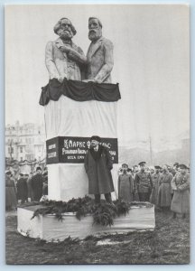 Moscow Russia Postcard Monument to K. Marx in Revolution Square 1918 Antique