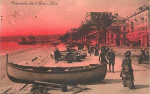 France NICE twilight on the French Riviera St. Antoine boat 1914