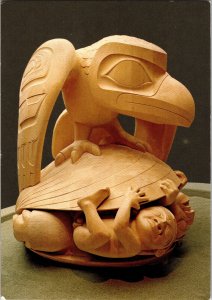 C1970s UBC Museum Anthropology Vancouver Raven First Men Postcard Haida Carving