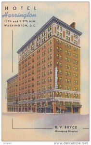 Hotel Harrington, 11th & E. Streets N. W., Washington, D. C., 1930-1940s