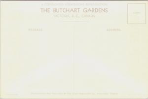 Butchart Gardens Victoria BC Unused Vintage Linen Postcard D34