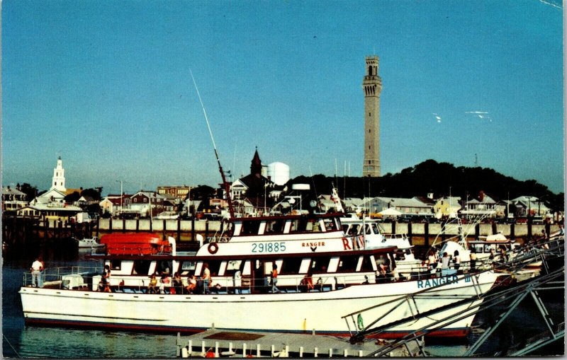 Vtg Ranger III Cruise Boat Provincetown Massachussets MA Monument Postcard