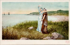 Two Farewells Women Waiving to Ships Unused Detroit Publishing Postcard F99