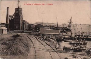 PC PAKISTAN, KARACHI, PORTION OF PASSENGER PIER, Vintage Postcard (b43217)