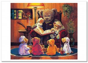 TEDDY BEAR CORNER Toys Life Art for Child by J. Bindon Russian Modern Postcard