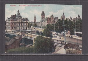 CANADA, OTTAWA, ONTARIO, POST OFFICE & PARLIAMENT BUILDINGS, c1910 ppc., unused.