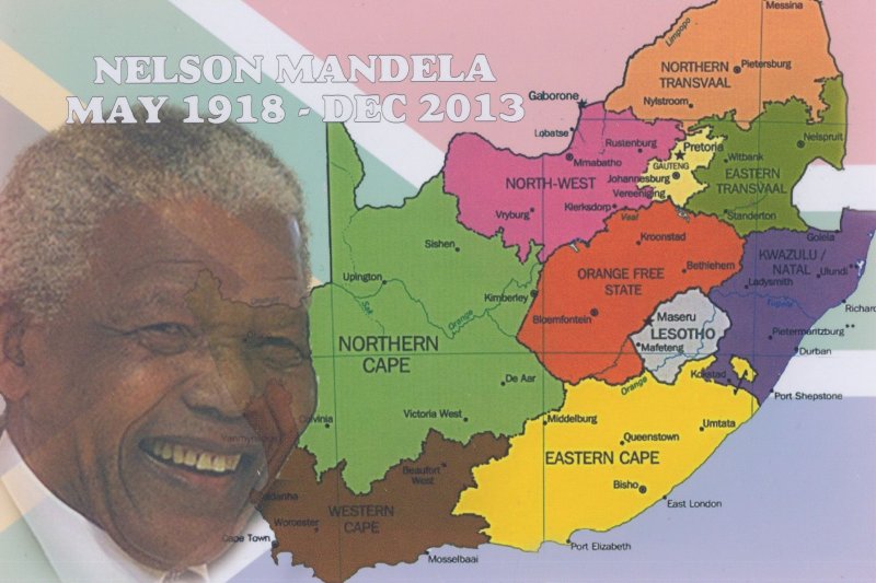 Nelson Mandela South African Map Postcard