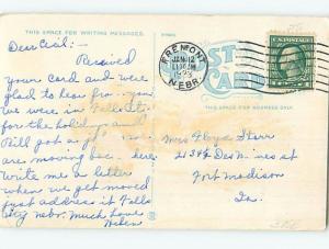 W-Border COURTHOUSE SCENE Fremont Nebraska NE d2999