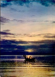 IMN06166 africa burundi tanganika lake sunset people boat 