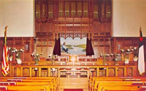 Sanford, ME Maine  FIRST BAPTIST CHURCH Interior Chancel VINTAGE Chrome Postcard