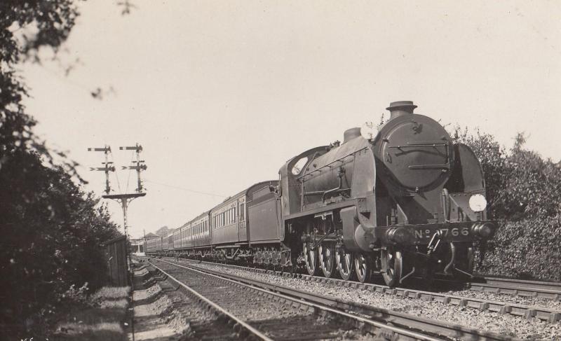 LSWR Sir Geriant Down Continental 4-6-0 Class Train at Orpington RPC Postcard