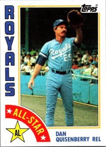 1984 Topps Baseball Card Dan Quisenberry Kansas City Royals sk3556