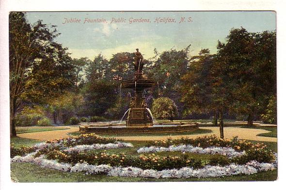 Jubilee Fountain, Public Gardens Halifax Nova Scotia Newfoundland Map Stamp, ...