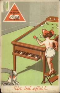 Culotte Venusta Underwear? Little Girl Bumper Pool Table Postcard