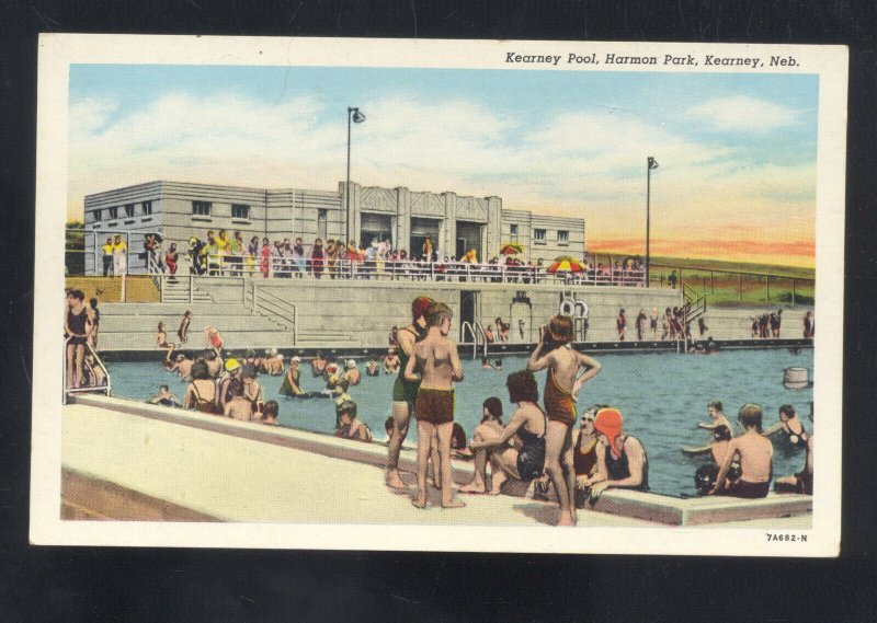 KEARNEY NEBRASKA HARMON PARK SWIMMING POOL VINTAGE POSTCARD