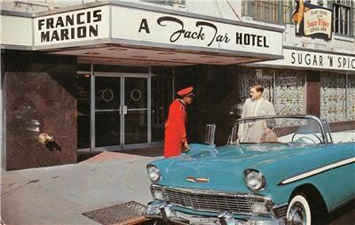 FRANCIS MARION HOTEL Charleston, SC Jack Tar Hotel c1950s Vintage Postcard