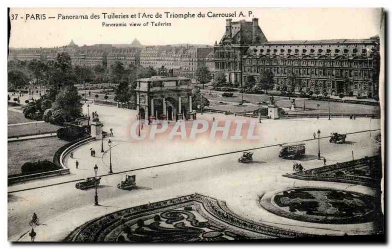 Paris Old Postcard views of the Tuileries and Carrousel triumphal arch