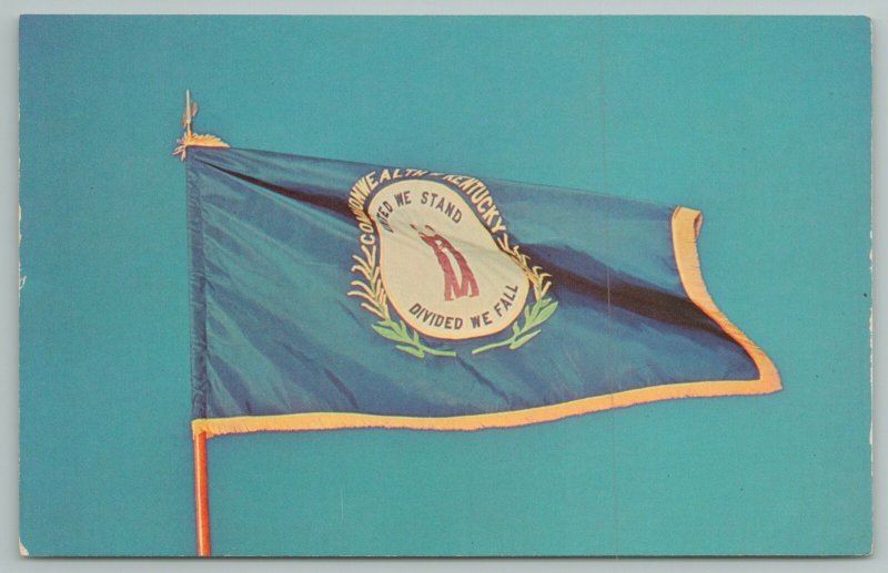 Frankfort Kentucky~State Flag~Bluegrass State~Vintage Postcard