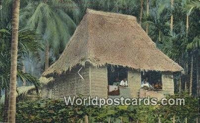 Native Nipa House Manila Philippines Writing On Back 