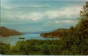 Campbell River Seymour Narrows w/ Ship British Columbia Canada Postcard