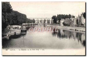 Old Postcard Laval mayenne view new bridge