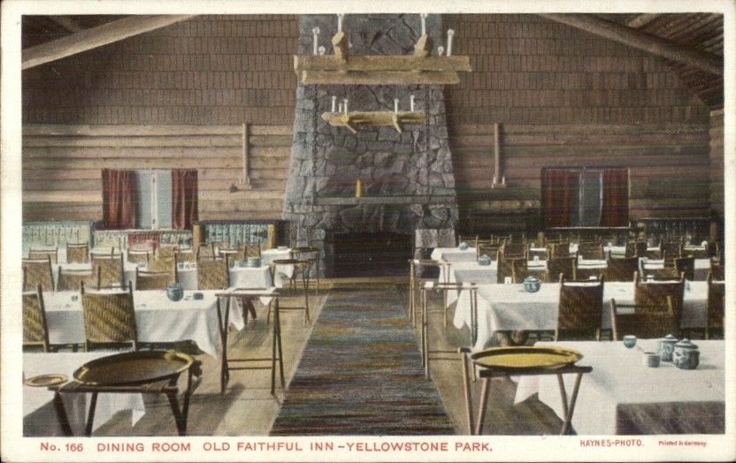 Yellowstone National Park Old Faithful Inn Dining Room Haynes 166 Postcard Hippostcard