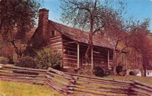 FONTANA DAM NC~ORIGINAL LOG CABIN AT FONTANA DAM POSTCARD 1960s