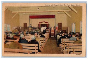 1951 Interior of Chapel Scott Air Force Base Illinois IL Vintage Postcard