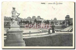 Old Postcard Paris Tuileries Garden