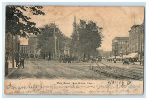 1906 View of the Main Street New Britain, Connecticut CT Antique Postcard