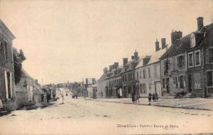 Noailles France street scene postal route to Paris antique pc Z20713