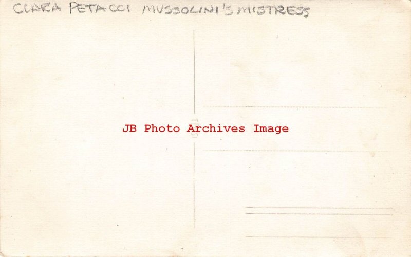 Clara Petacci, RPPC, Italy Prime Minister Benito Mussolini's Mistress Dead 